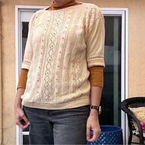 Vintage Jantzen Cream Knit Sweater